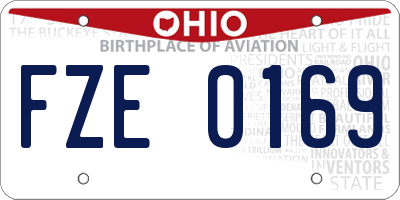 OH license plate FZE0169