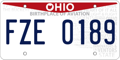 OH license plate FZE0189