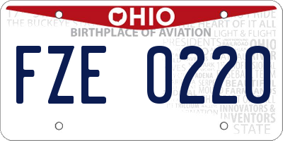 OH license plate FZE0220