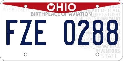 OH license plate FZE0288