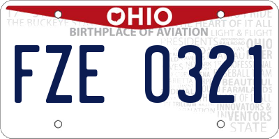 OH license plate FZE0321