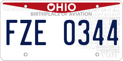 OH license plate FZE0344