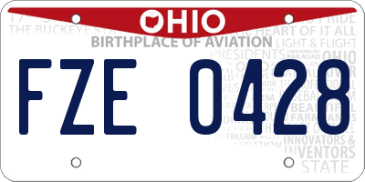 OH license plate FZE0428