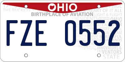 OH license plate FZE0552
