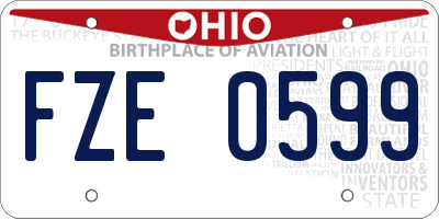 OH license plate FZE0599