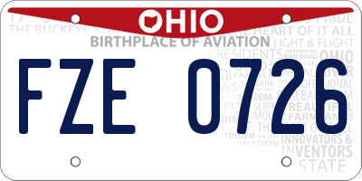 OH license plate FZE0726