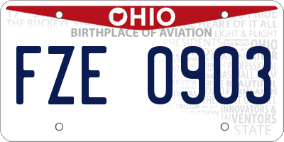 OH license plate FZE0903