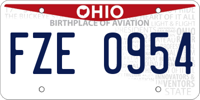 OH license plate FZE0954