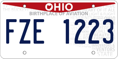 OH license plate FZE1223