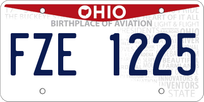 OH license plate FZE1225