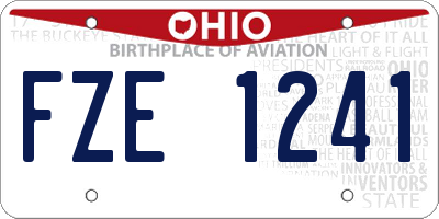 OH license plate FZE1241