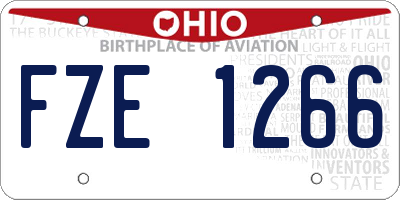 OH license plate FZE1266