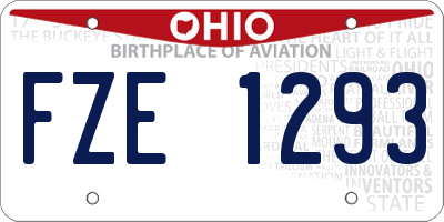 OH license plate FZE1293