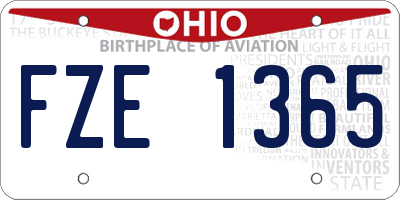 OH license plate FZE1365