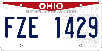 OH license plate FZE1429