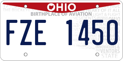 OH license plate FZE1450