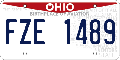 OH license plate FZE1489