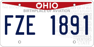 OH license plate FZE1891