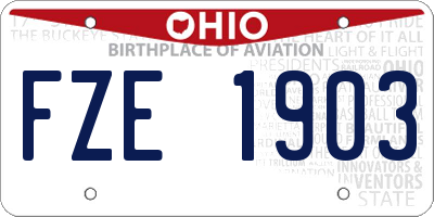 OH license plate FZE1903