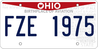 OH license plate FZE1975