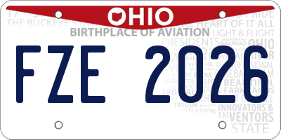 OH license plate FZE2026