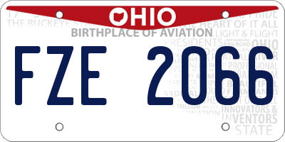 OH license plate FZE2066