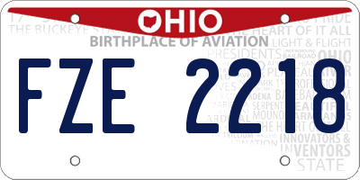 OH license plate FZE2218