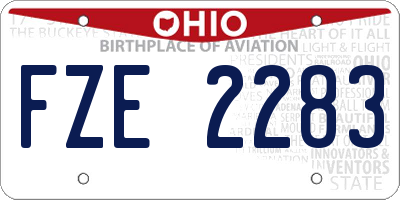 OH license plate FZE2283