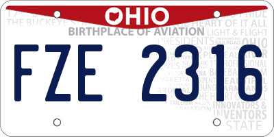 OH license plate FZE2316