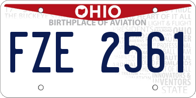 OH license plate FZE2561