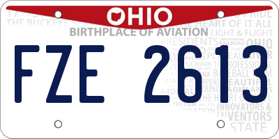 OH license plate FZE2613