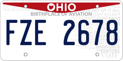 OH license plate FZE2678