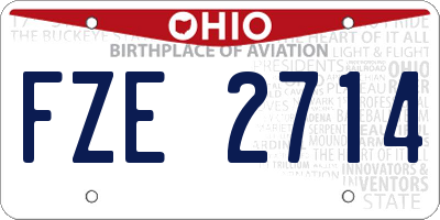 OH license plate FZE2714