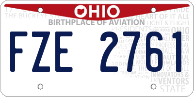 OH license plate FZE2761