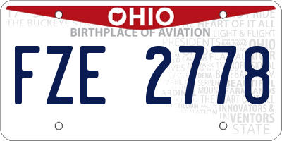 OH license plate FZE2778