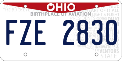 OH license plate FZE2830