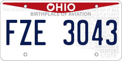 OH license plate FZE3043