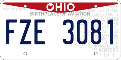 OH license plate FZE3081