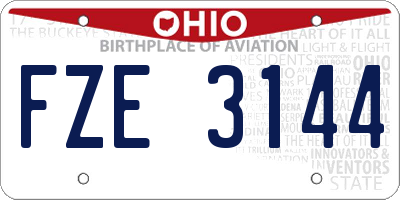 OH license plate FZE3144