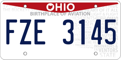 OH license plate FZE3145