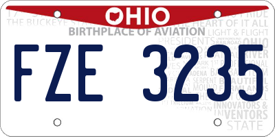 OH license plate FZE3235