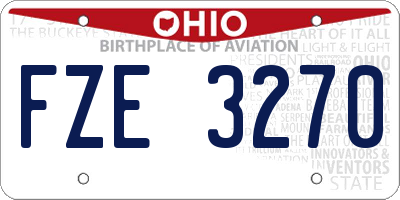 OH license plate FZE3270