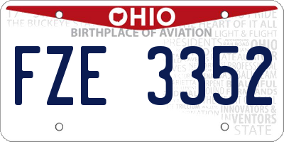 OH license plate FZE3352