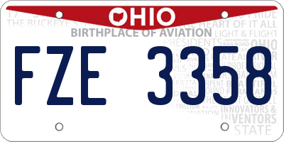 OH license plate FZE3358