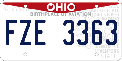 OH license plate FZE3363