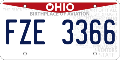 OH license plate FZE3366