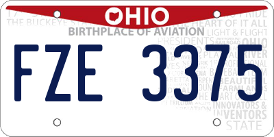 OH license plate FZE3375