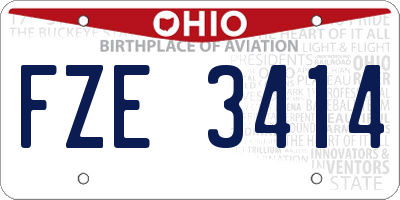 OH license plate FZE3414