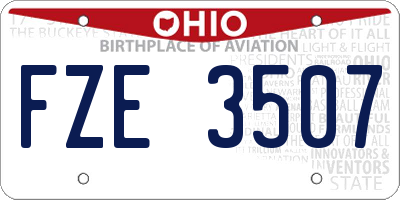 OH license plate FZE3507