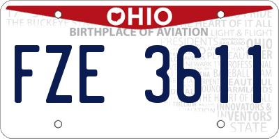 OH license plate FZE3611